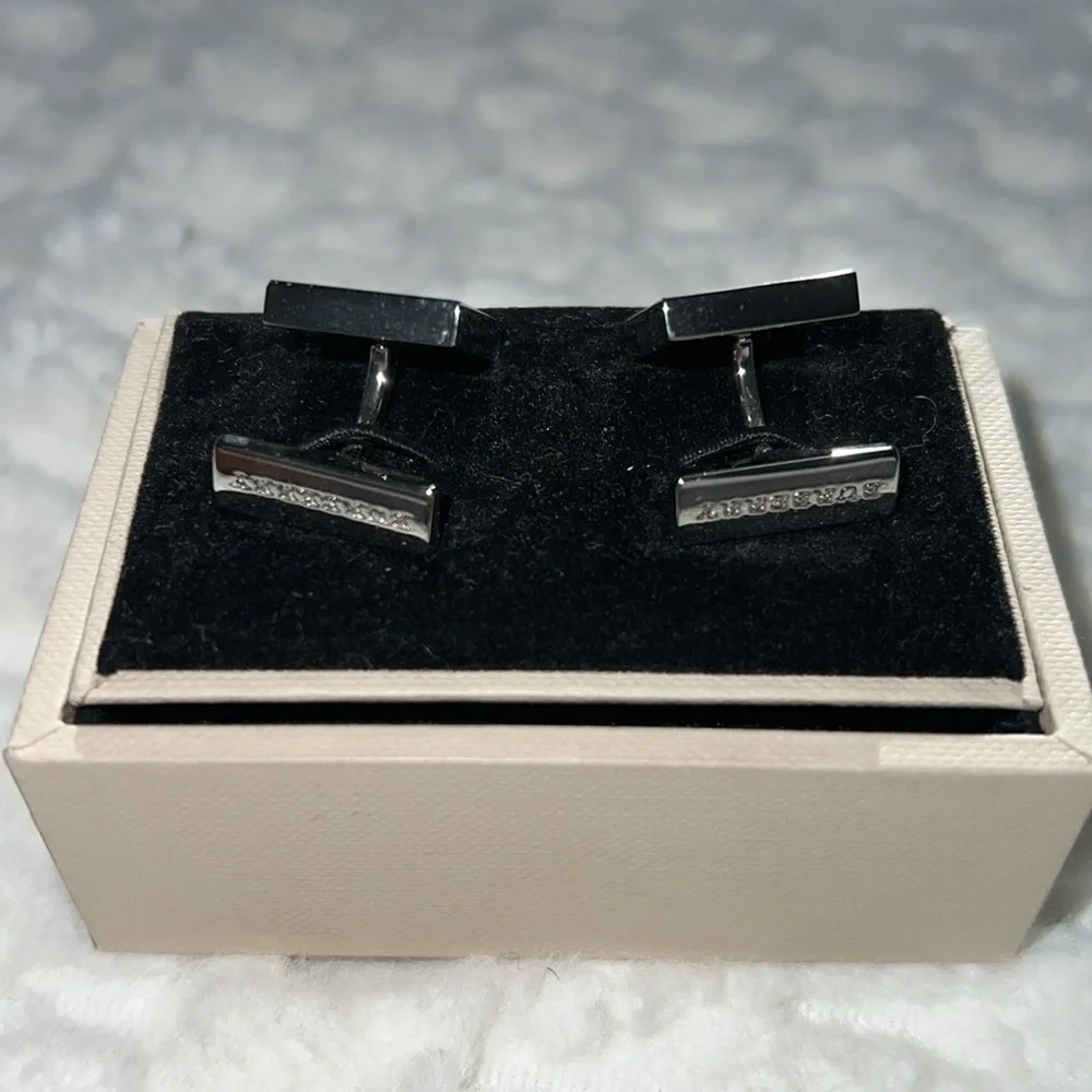 Burberry Check Cuff Links-Authentic-NIB
